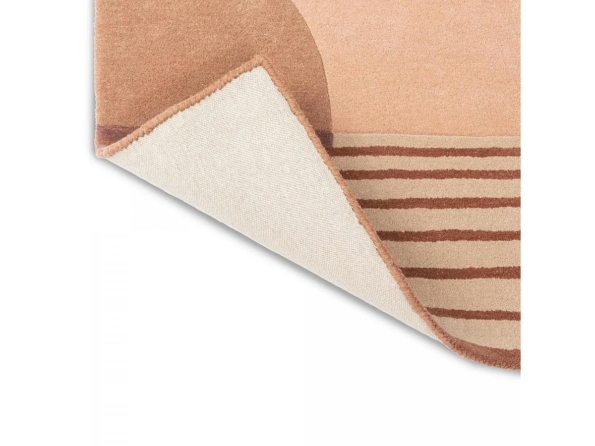 tapis open space 200x280 fait à la main en laine crème motif géométrique