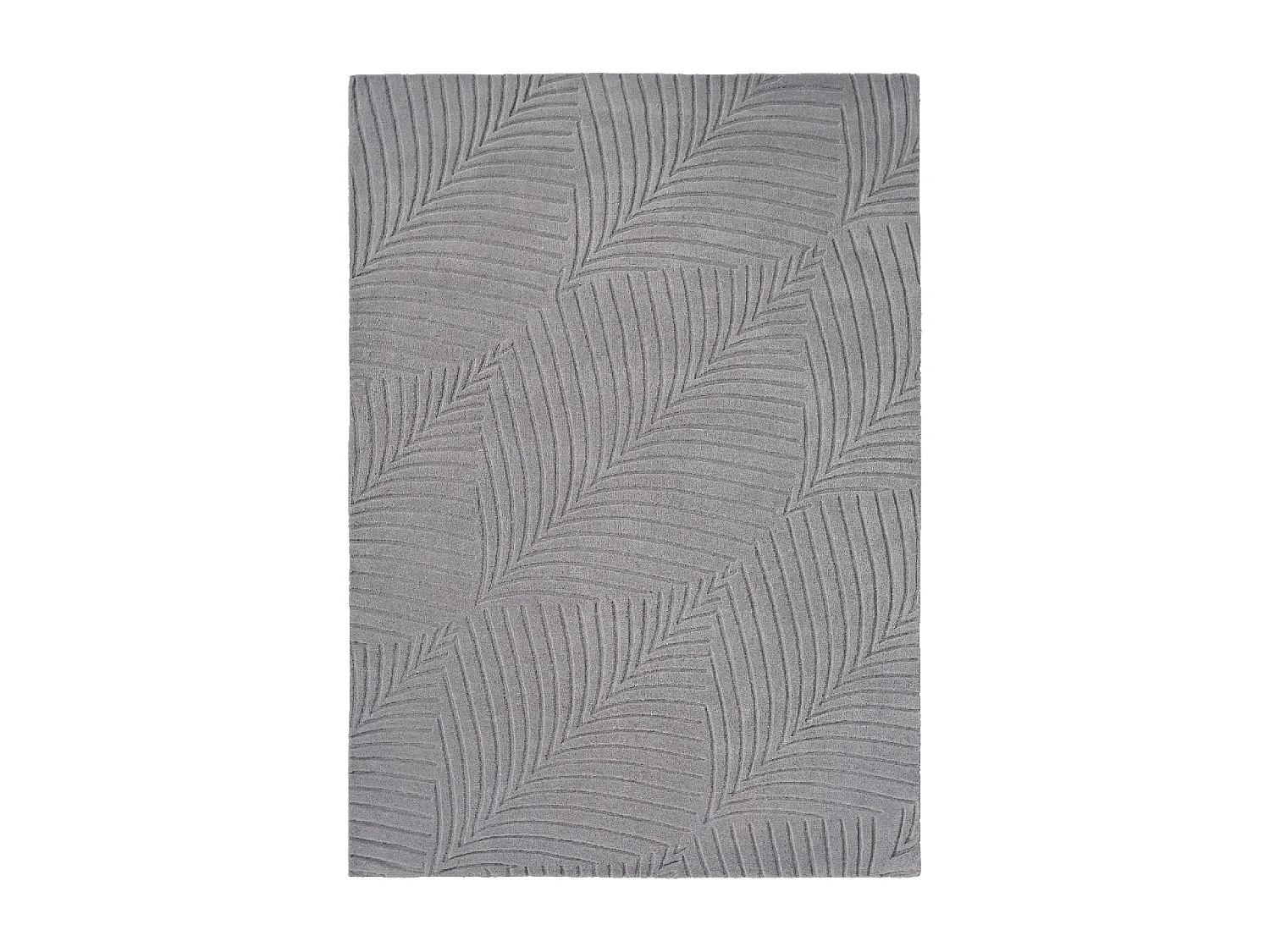 tapis chambre 170x240 fait à la main en laine gris rectangle motif faux uni FOLIA