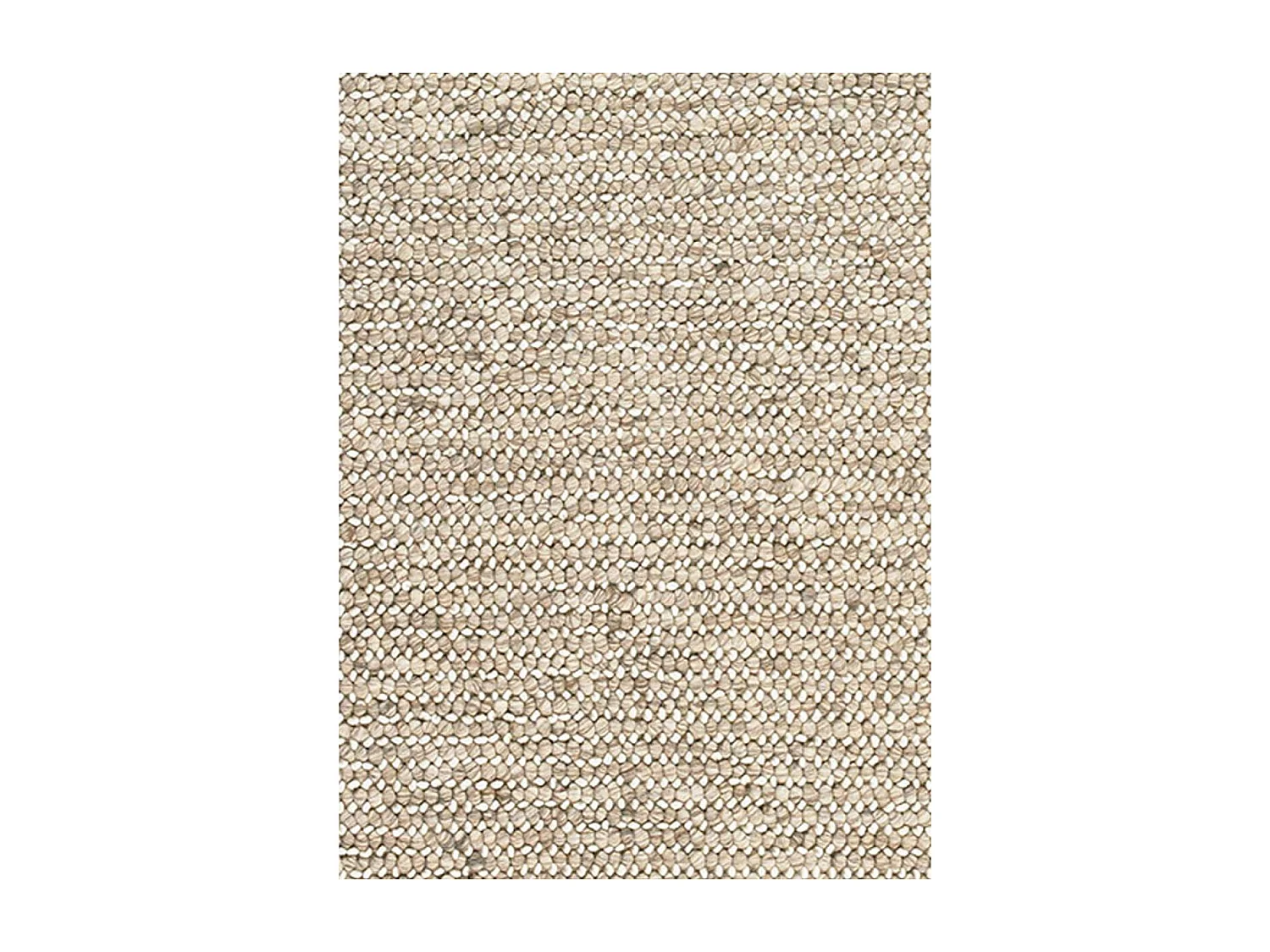 Tapis kilim 140x200 rectangle fait main en laine beige motif uni LOOK 603