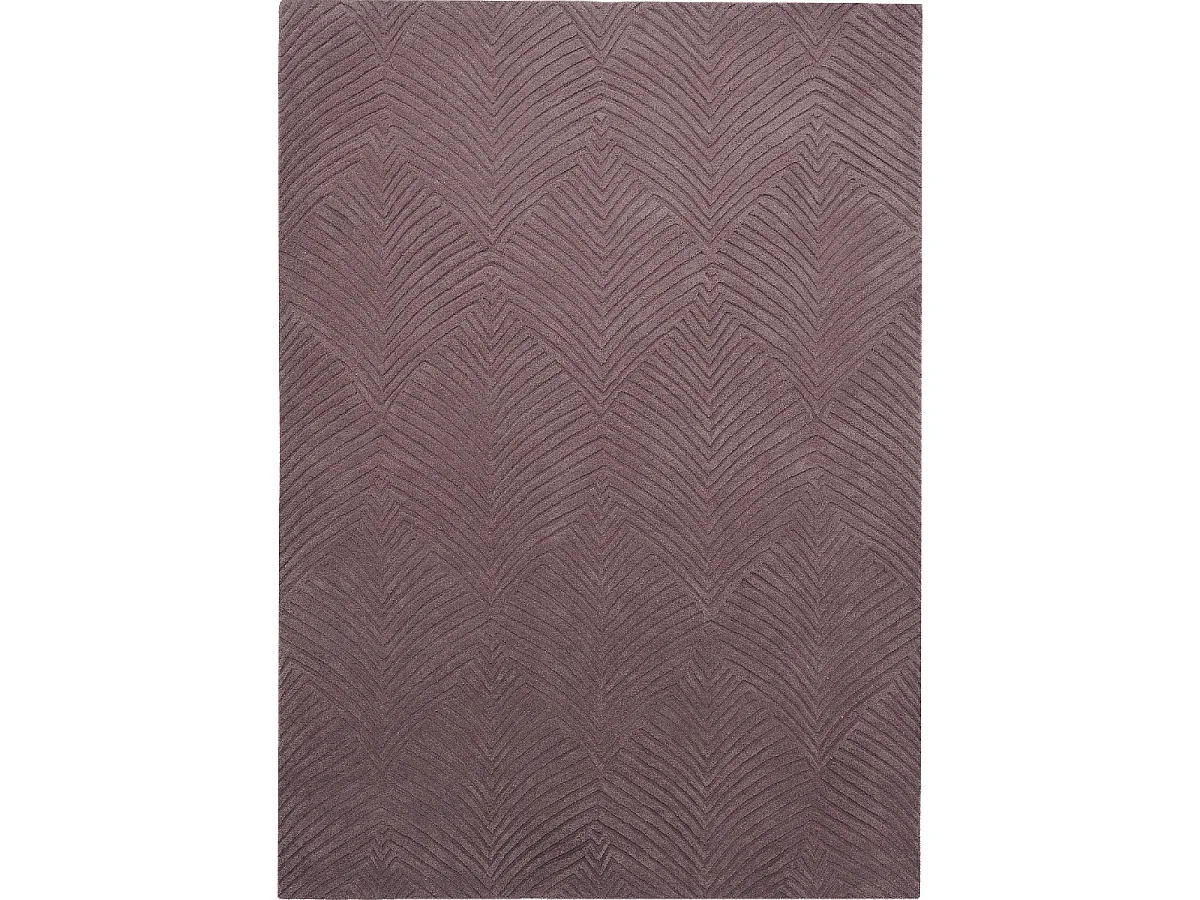tapis salon 170x240 fait à la main en laine bordeaux rectangle motif faux uni