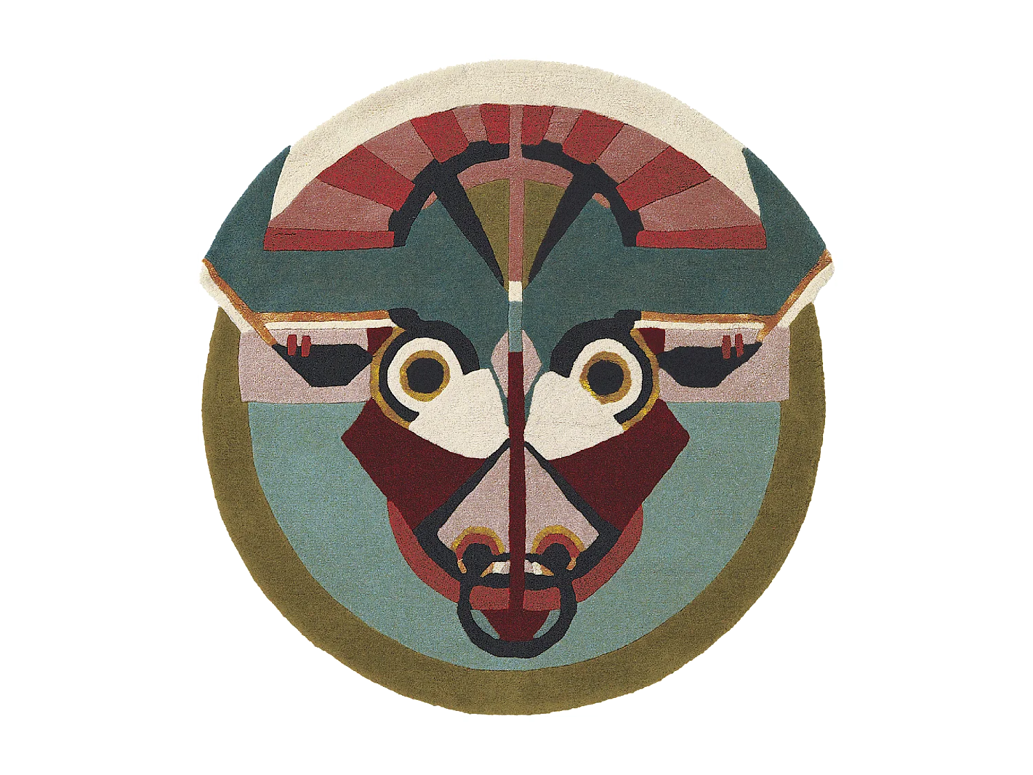 tappeto open space 200x200 realizzato a mano in lana multicolore fantasia fresco