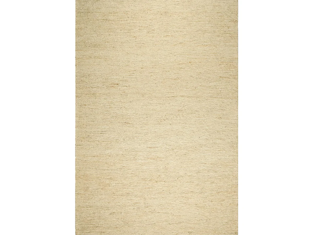 Tapis kilim 140x200 rectangle fait main en chanvre ivoire motif uni LOOK 601