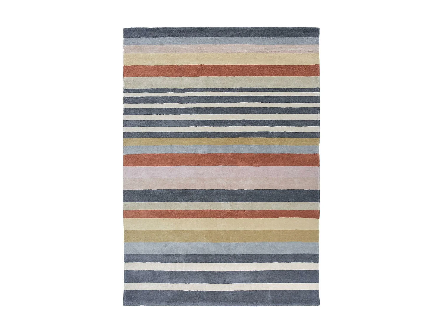 tapis entrée 140x200 fait à la main en laine mutlicolore motif géométrique