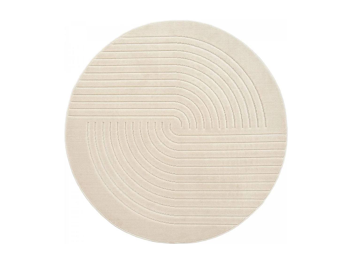 Tapis rond intérieur extérieur en relief ton sur ton LYN14 ARC6EL