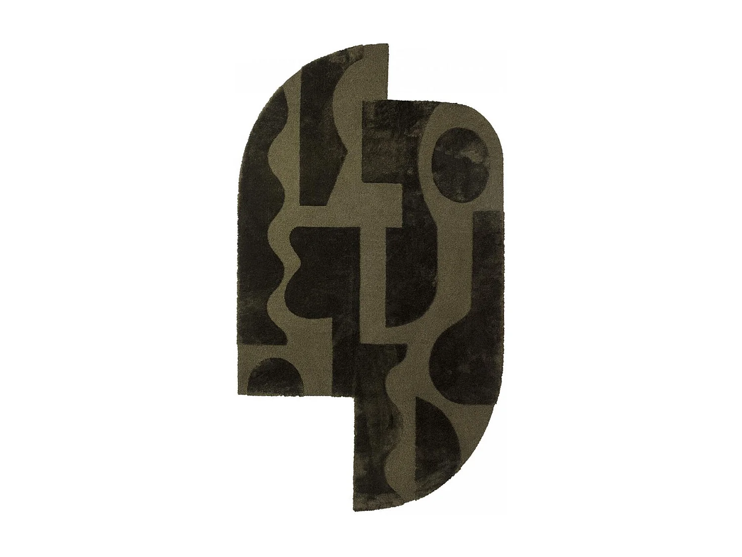 tapis salle de jeux 200x350 tufté en laine vert motif géométrique