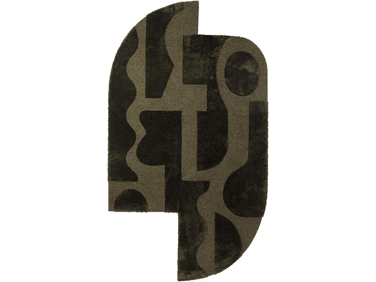 Tappeto per soggiorno e camera da letto capitonnè in lana disegno geometrico MURAL SHA