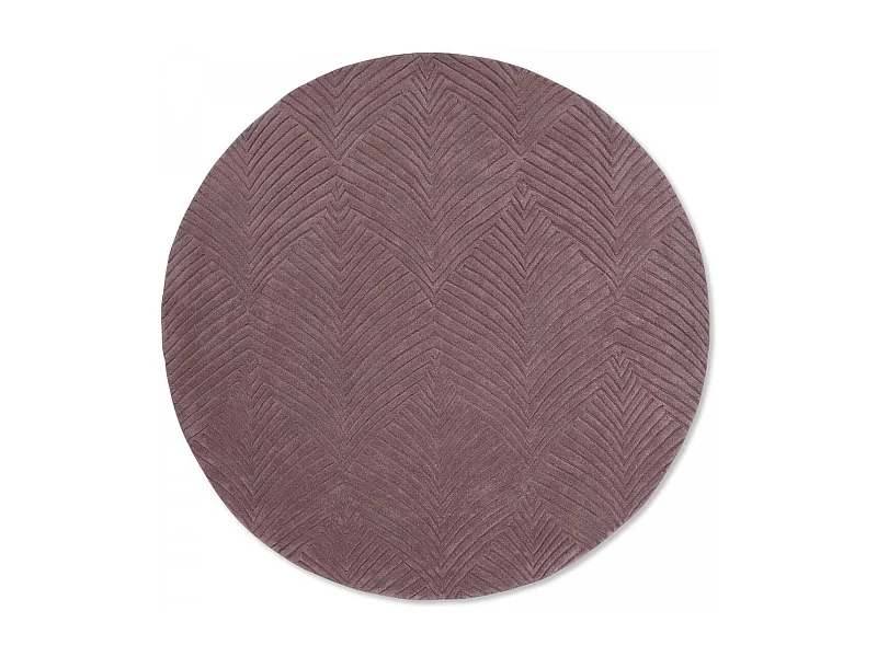 Tapis rond Ø200cm fait à la main en laine motif faux uni pour salle de jeux