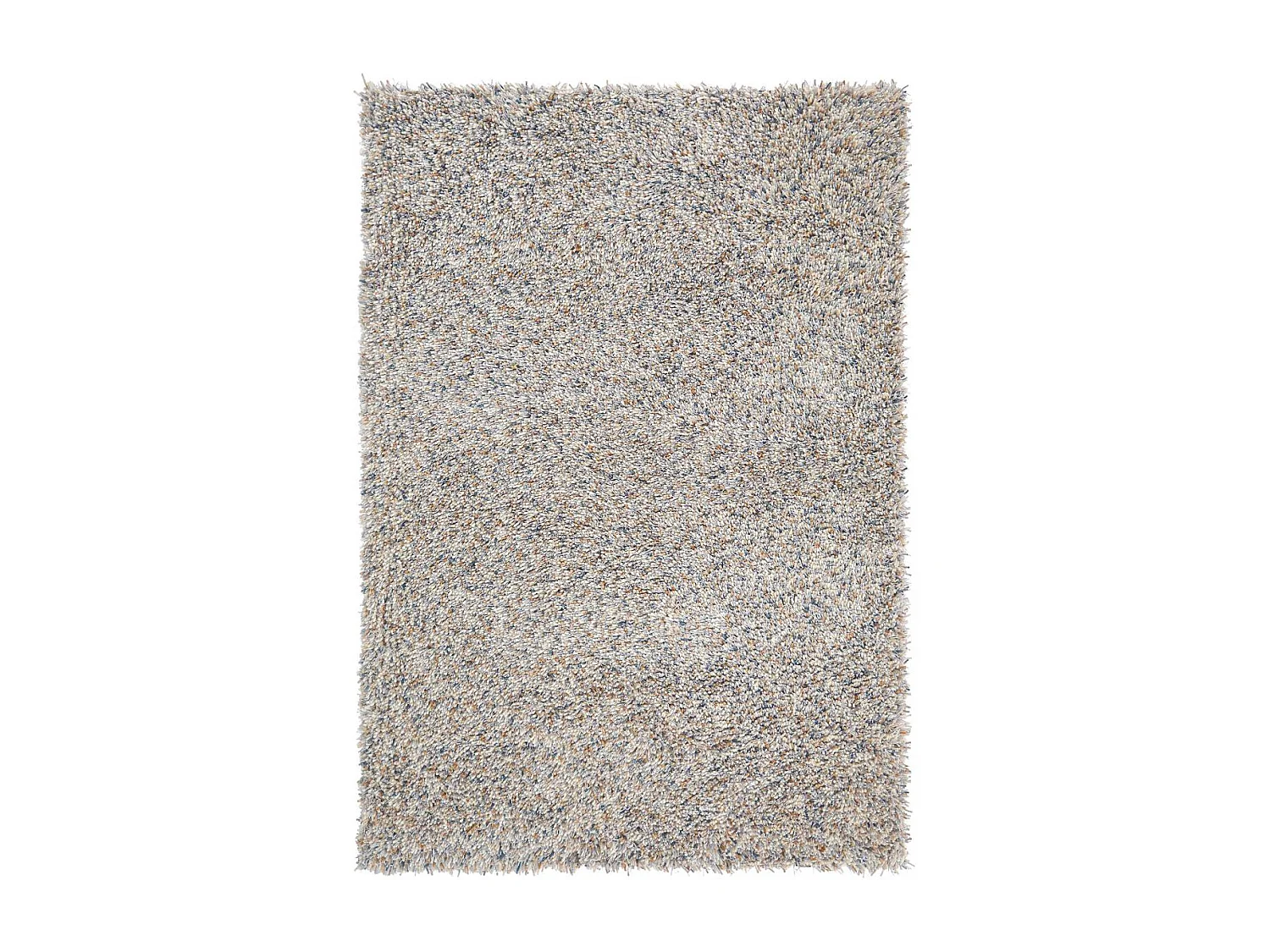 Tapis shaggy 160x230 rectangle tufté beige en laine motif faux uni YOUNG