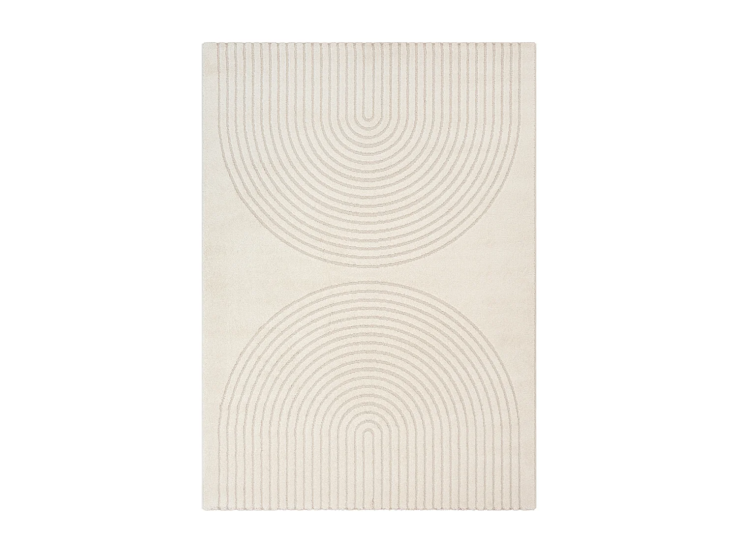 Tapis salon DEMILU 240x340 cm Crème - Tapis Salle à manger doux et soyeux