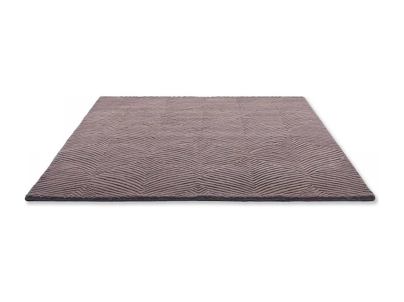 tapis salle à manger 250x350 fait à la main en laine bordeaux motif faux uni