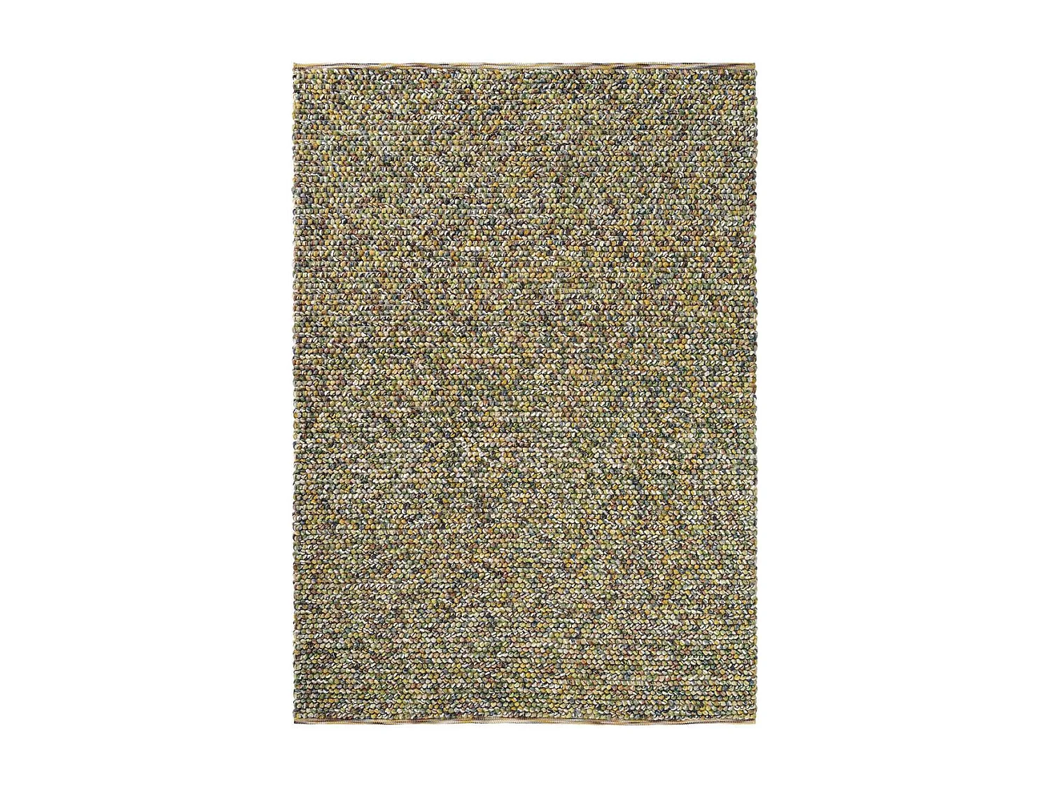 tappeto da ingresso 140x200 tessuto in lana verde e beige con motivo rettangolare a finta tinta unita