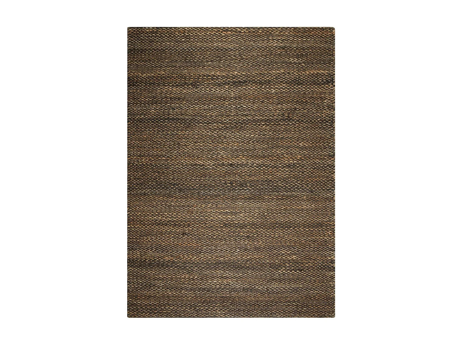 Tapis kilim 140x200 rectangle fait main en chanvre chocolat motif uni