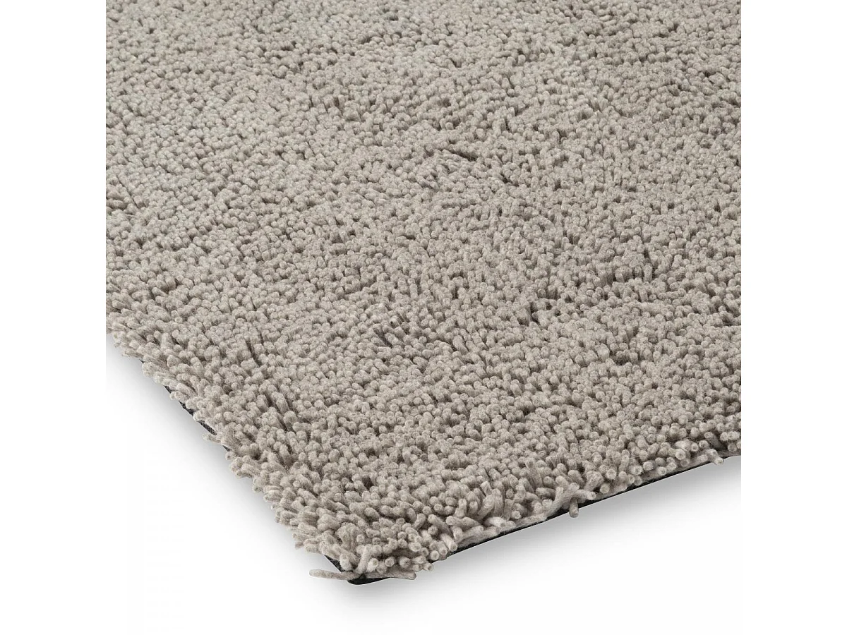 Tapis longs poils shaggy 170x240 rectangle tissé gris en laine motif faux uni