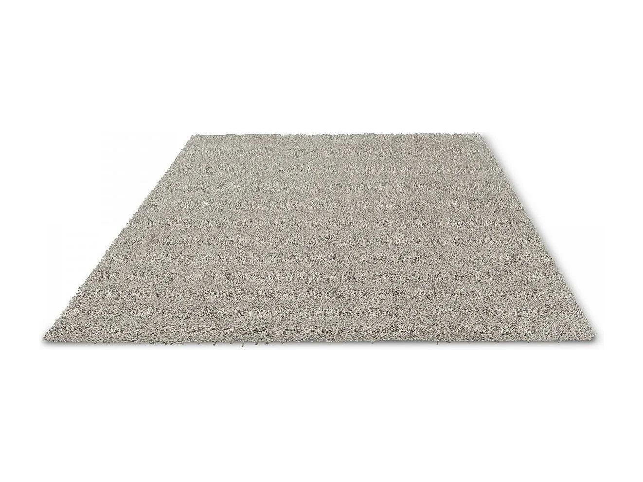 Tapis longs poils shaggy 170x240 rectangle tissé gris en laine motif faux uni
