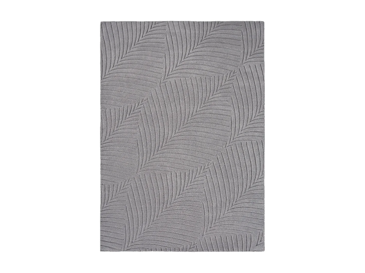 tapis salon 200x280 fait à la main en laine gris rectangle motif faux uni FOLIA