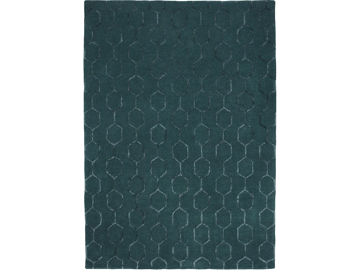 tapis salle de jeux 120x180 fait à la main en laine bleu nuit motif faux uni