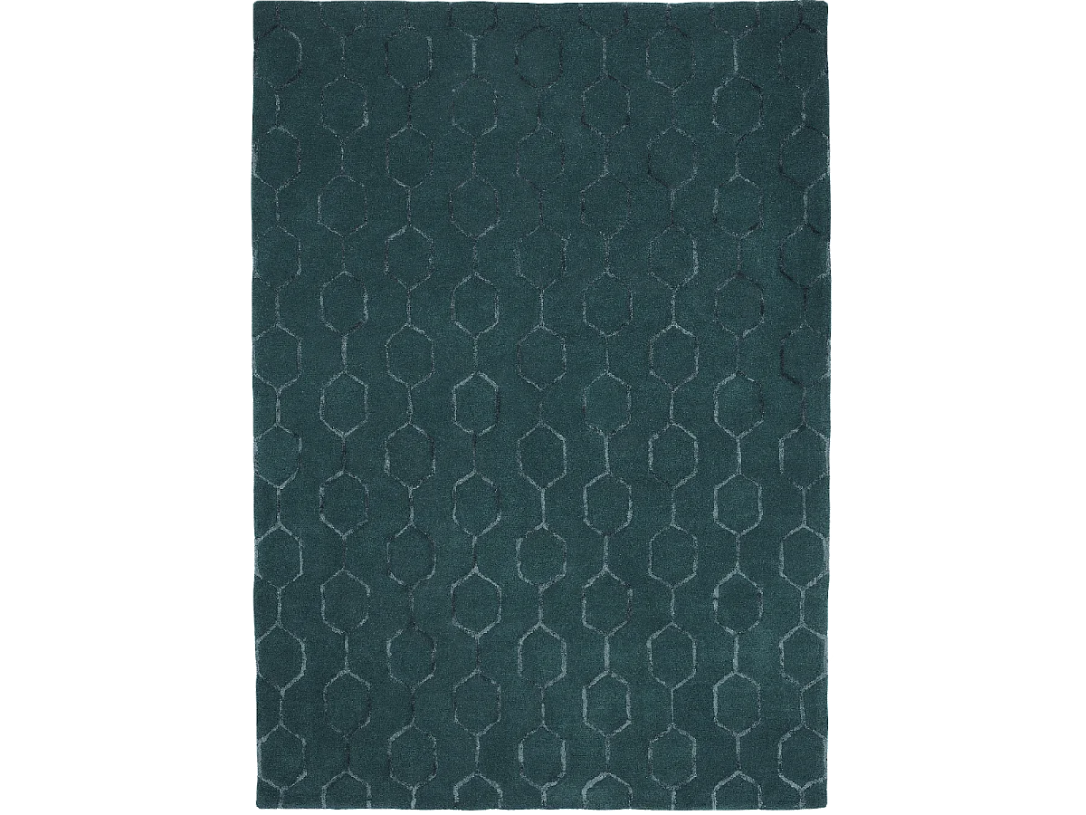 tapis salle de jeux 120x180 fait à la main en laine bleu nuit motif faux uni