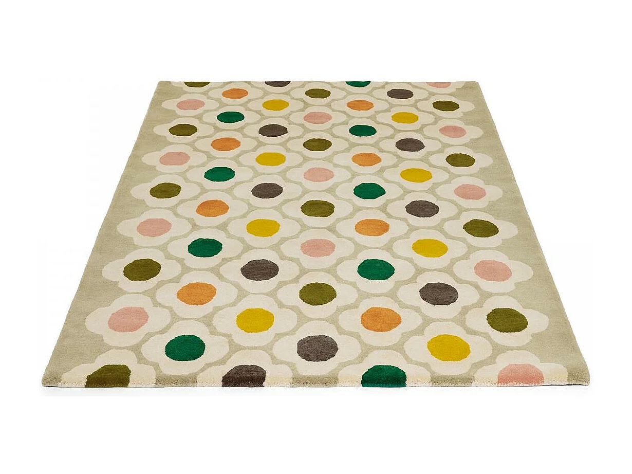 tapis chambre 160x230 fait à la main en laine beige et crème motif scandinave