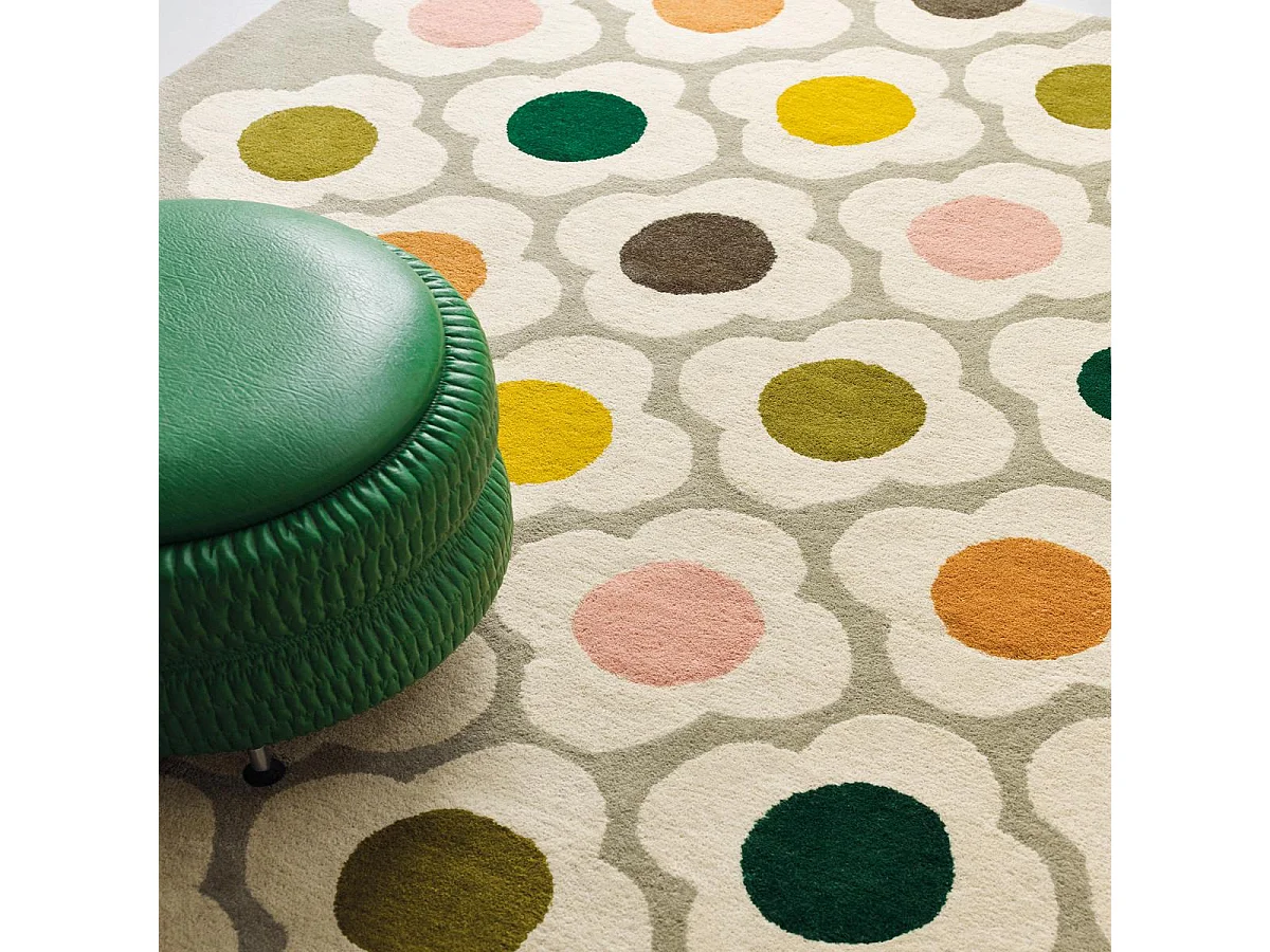 tapis chambre 160x230 fait à la main en laine beige et crème motif scandinave