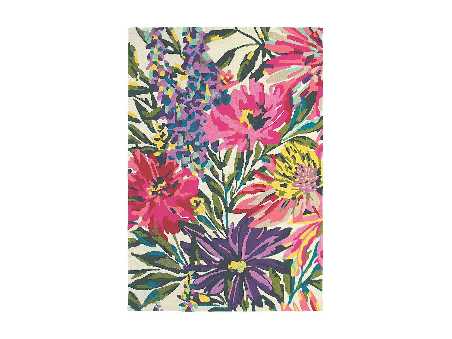 Tappeto da soggiorno e camera da letto fatto a mano in lana a fantasia floreale FLOREALE