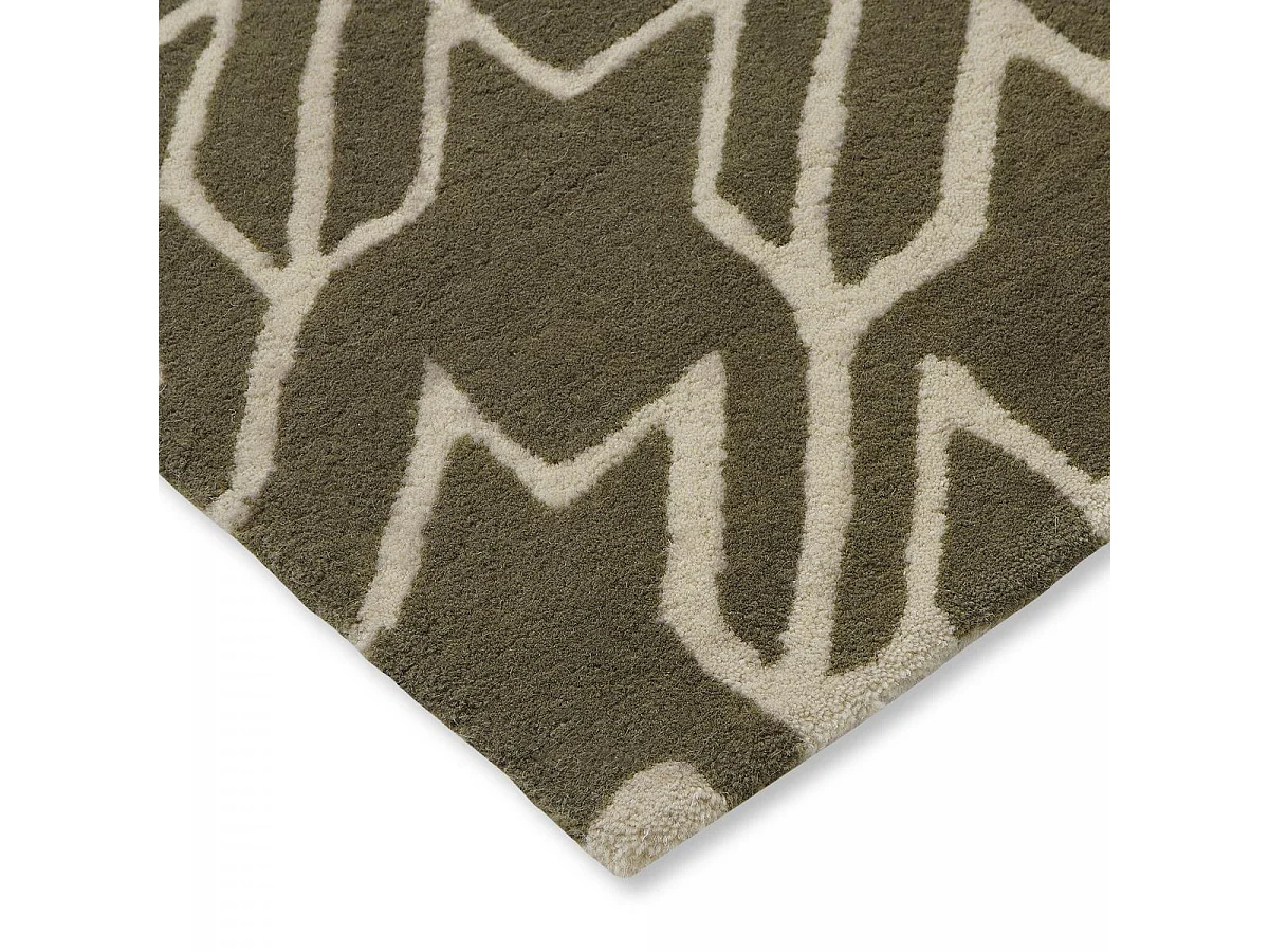 tapis chambre 170x240 fait à la main en laine gris rectangle motif géométrique
