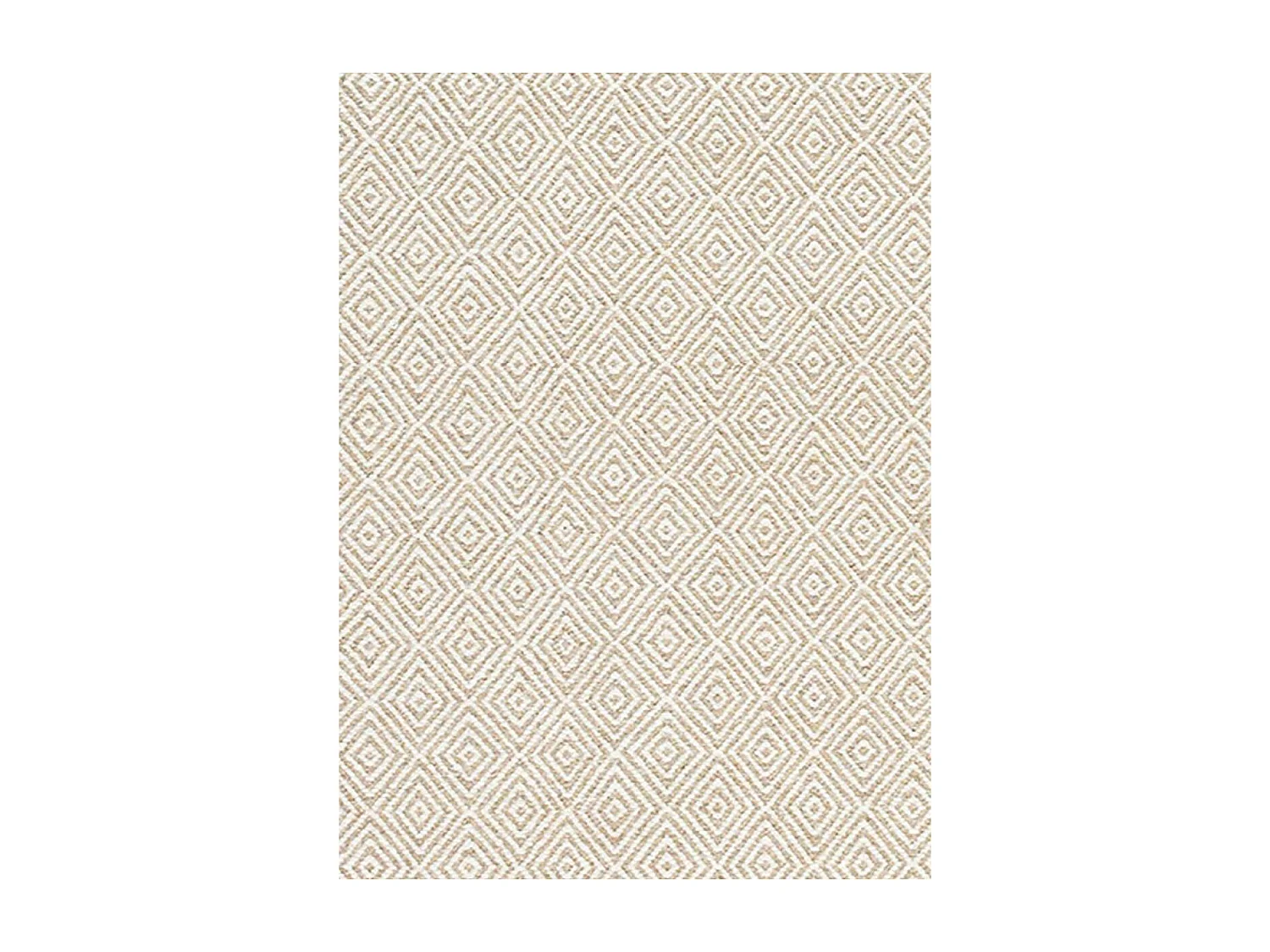 Tapis kilim 170x240 rectangle fait main en laine beige motif géométrique