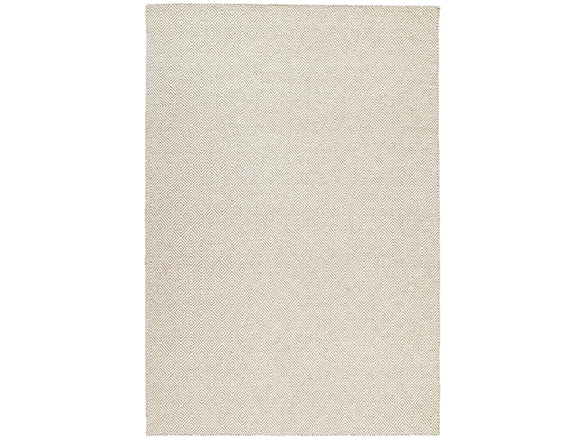 Tapis kilim 170x240 rectangle fait main en laine beige motif géométrique