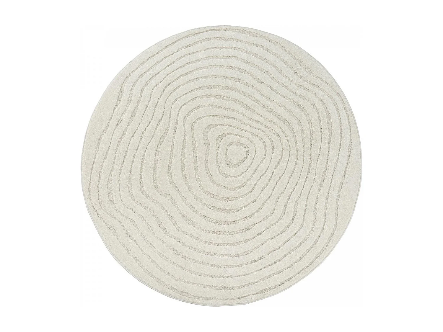 Tapis rondLYN9 SPIRATRI  ∅ 200 cm Crème Tapis facile d'entretien idéal pour le salon