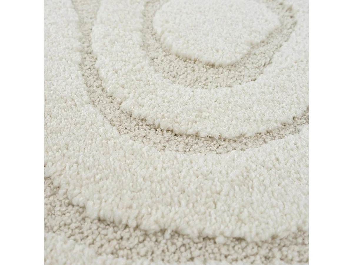 Tapis rondLYN9 SPIRATRI  ∅ 200 cm Crème Tapis facile d'entretien idéal pour le salon