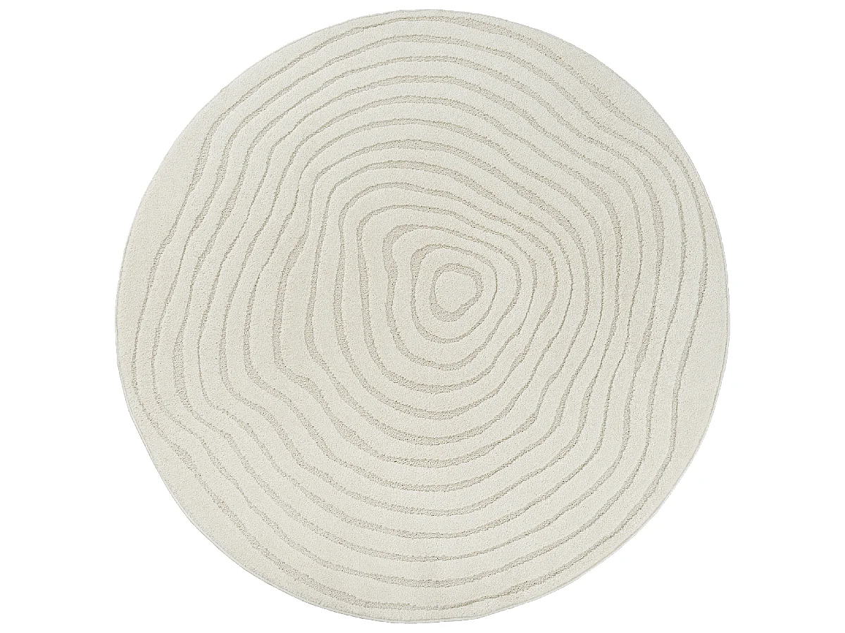 Tapis rondLYN9 SPIRATRI  ∅ 200 cm Crème Tapis facile d'entretien idéal pour le salon