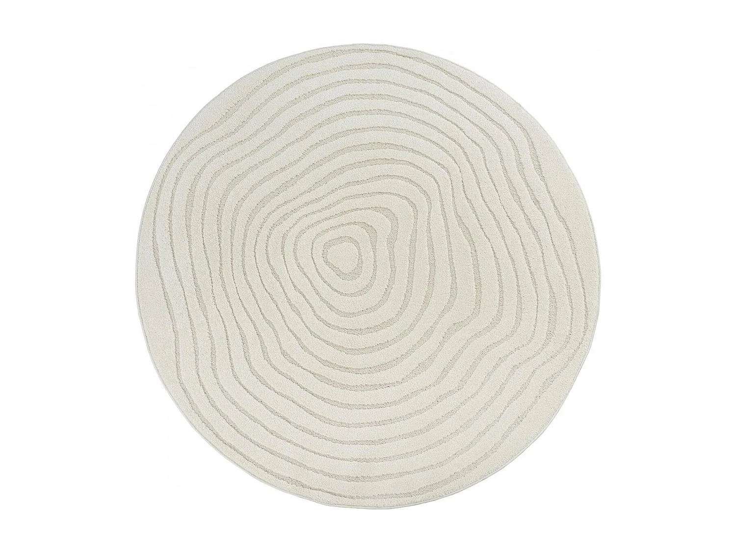 Tapis rondLYN9 SPIRATRI  ∅ 200 cm Crème Tapis facile d'entretien idéal pour le salon