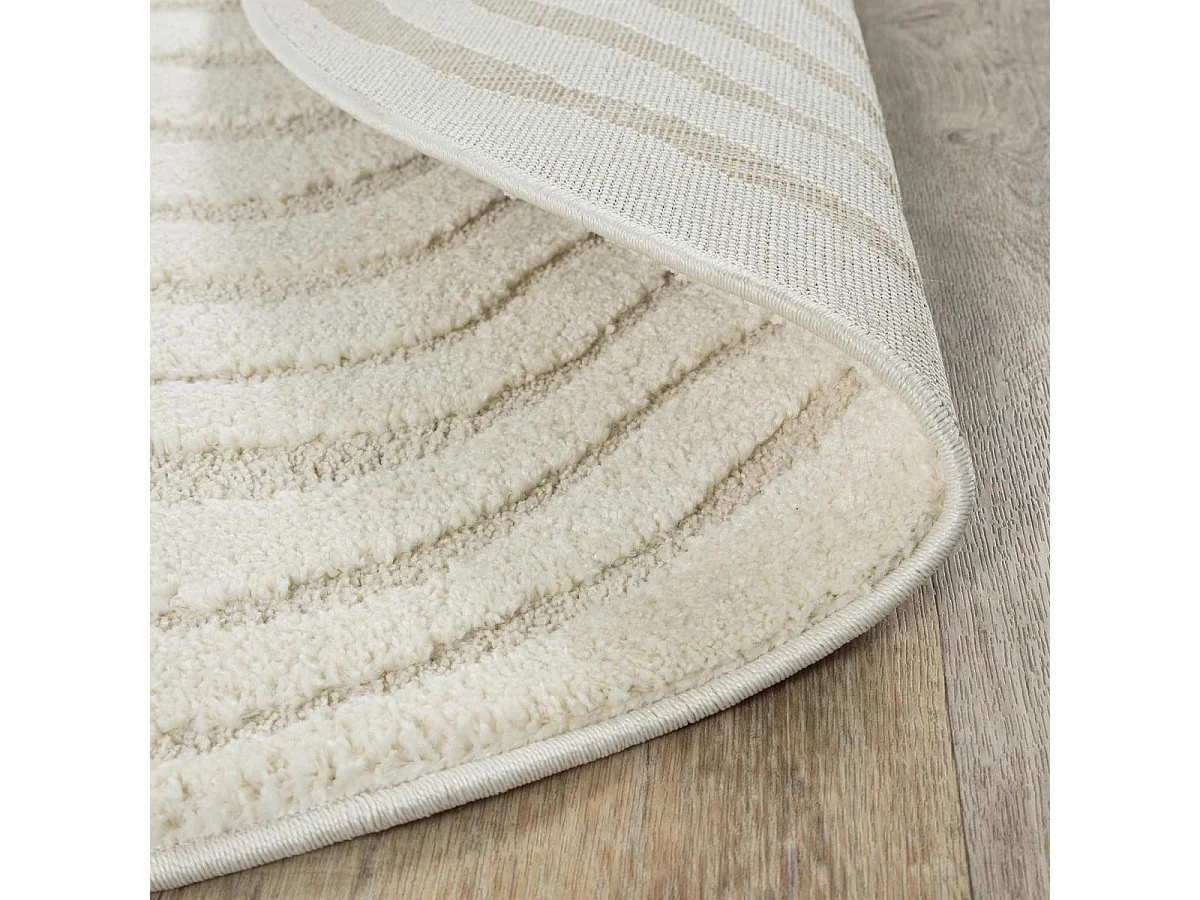 Tapis rondLYN9 SPIRATRI  ∅ 200 cm Crème Tapis facile d'entretien idéal pour le salon