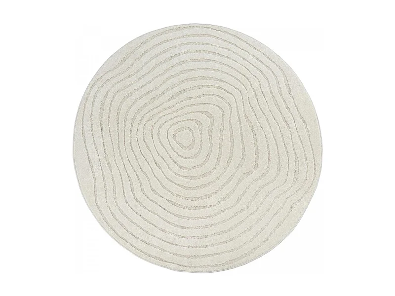 Tapis rondLYN9 SPIRATRI  ∅ 200 cm Crème Tapis facile d'entretien idéal pour le salon