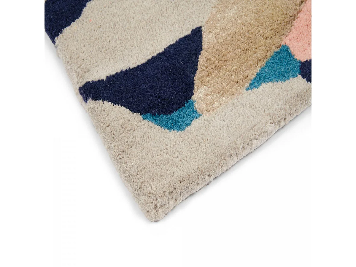 tapis salle à manger 250x350 tissé en laine vert et jaune motif floral