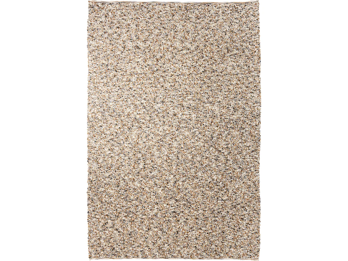 tapis grand salon 250x350 fait main en laine beige et gris motif simple