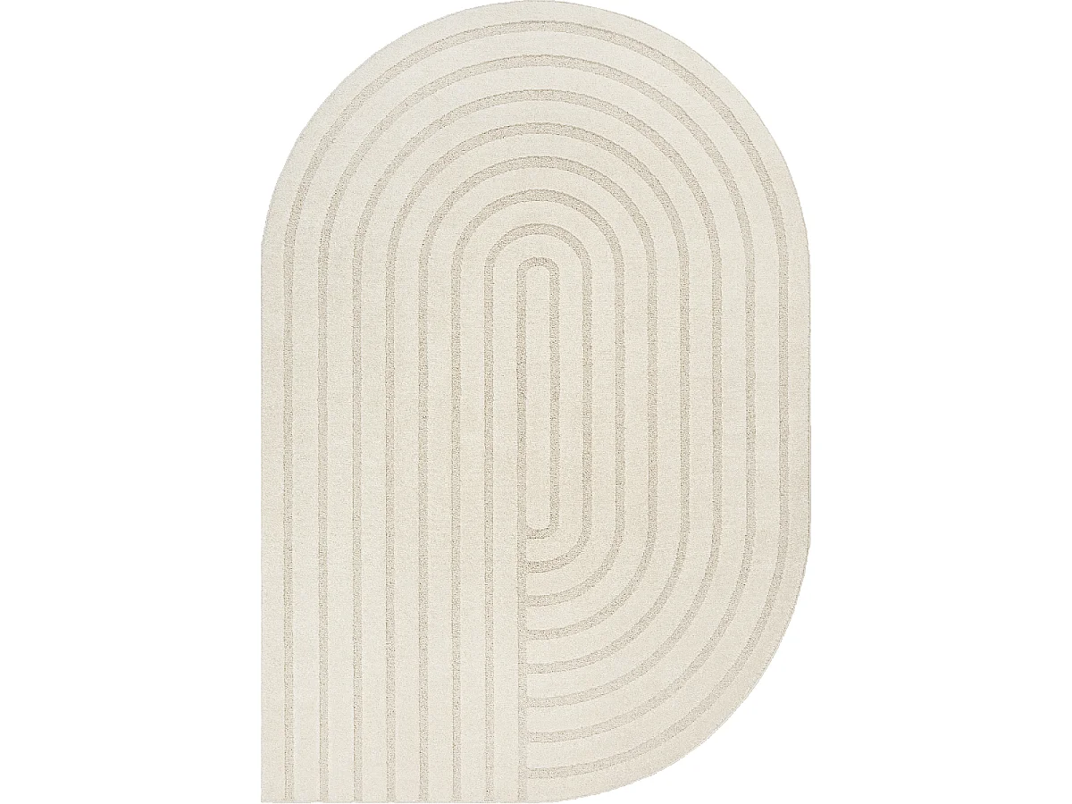 Tapis salon LYN9 SPIRATRO 160x230 cm Crème - Tapis forme original en relief