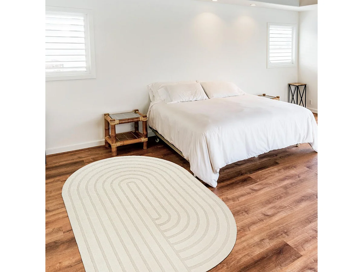 Tapis salon LYN9 SPIRATRO 160x230 cm Crème - Tapis forme original en relief