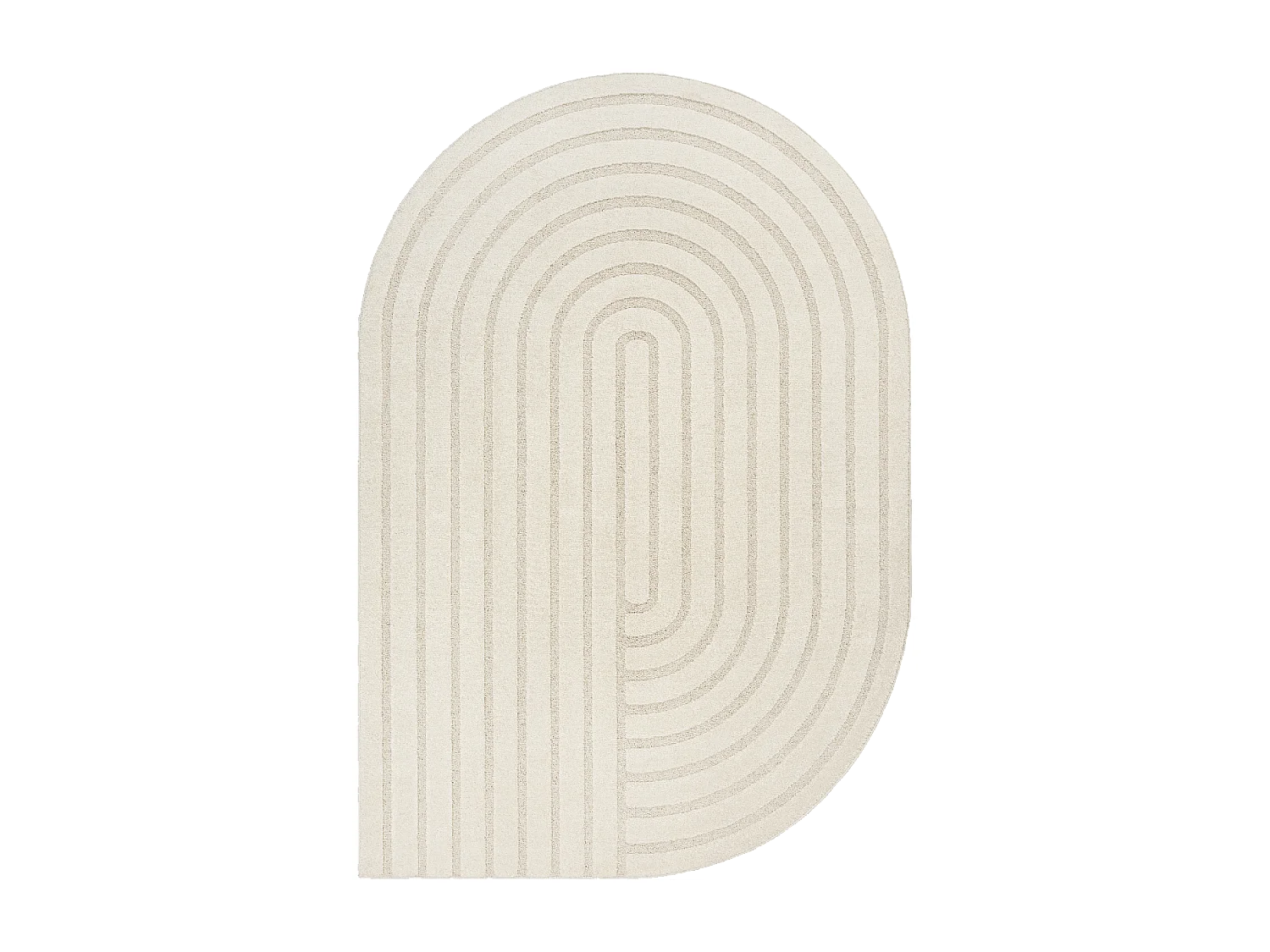 Tapis salon LYN9 SPIRATRO 160x230 cm Crème - Tapis forme original en relief