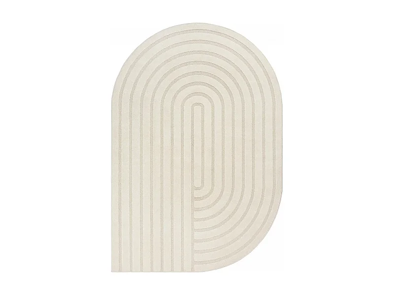 Tapis salon LYN9 SPIRATRO 160x230 cm Crème - Tapis forme original en relief