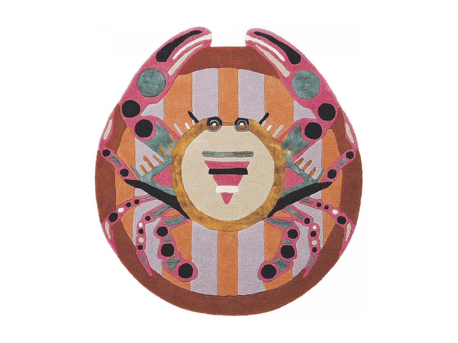 tapis open space 200x200 fait à la main en laine multicolore motif fresque