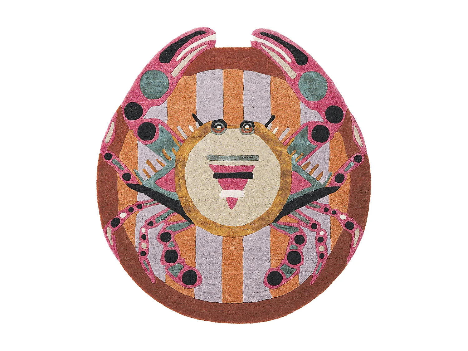 tapis open space 200x200 fait à la main en laine multicolore motif fresque