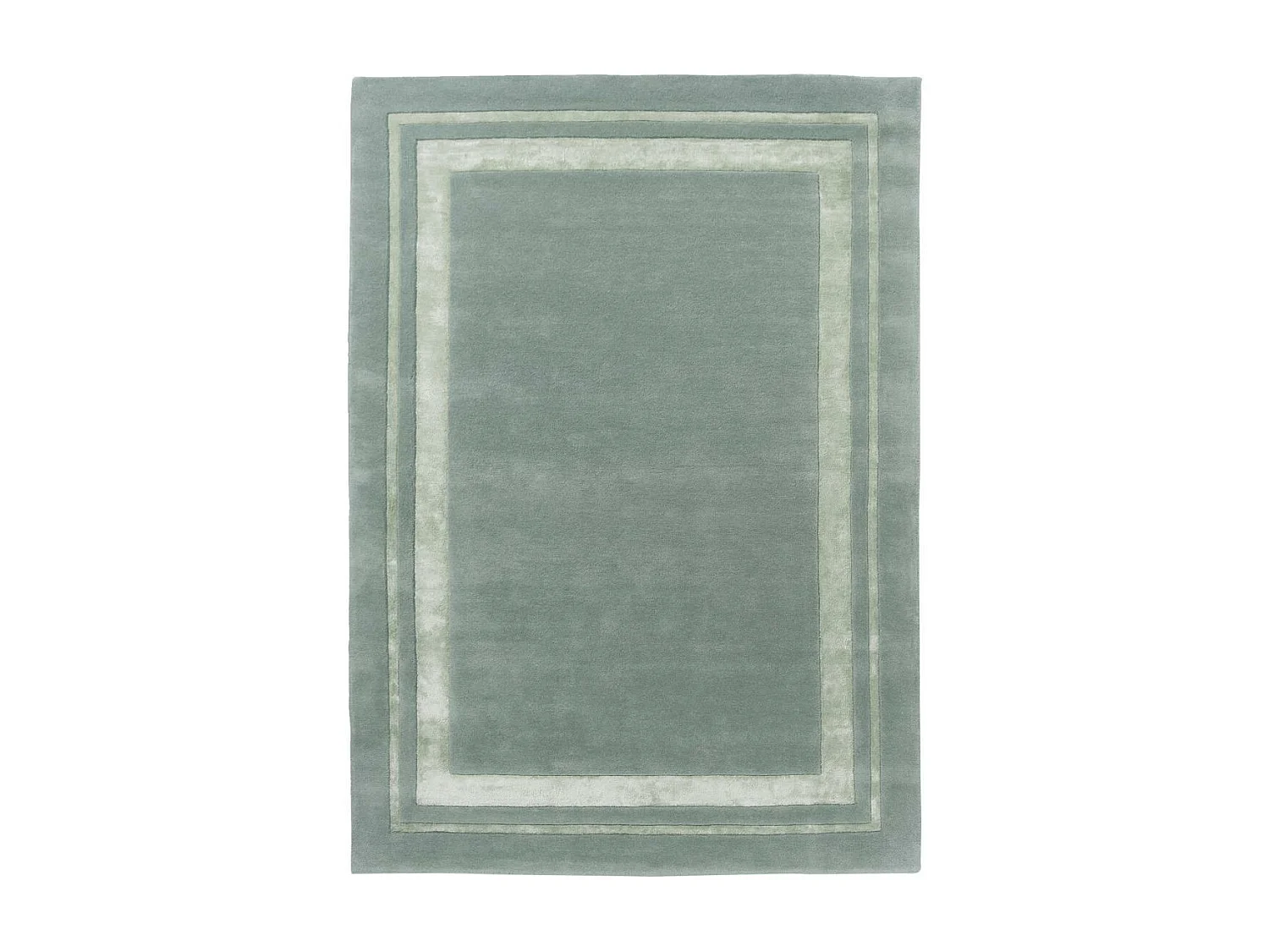 tapis chambre 140x200 fait main en laine vert rectangle motif simple REDOOK