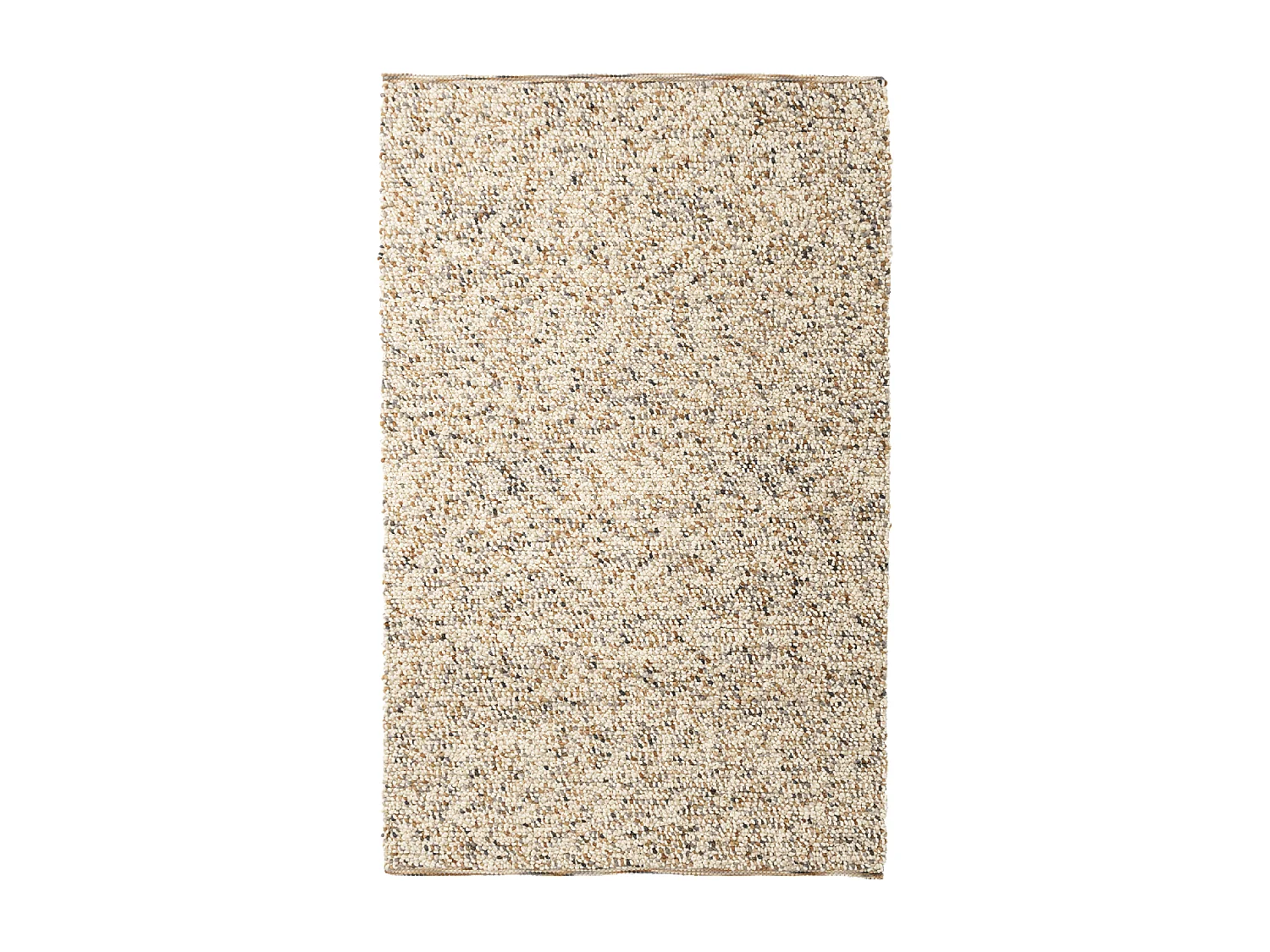 tapis chambre 140x200 fait main en laine crème et gris rectangle motif simple