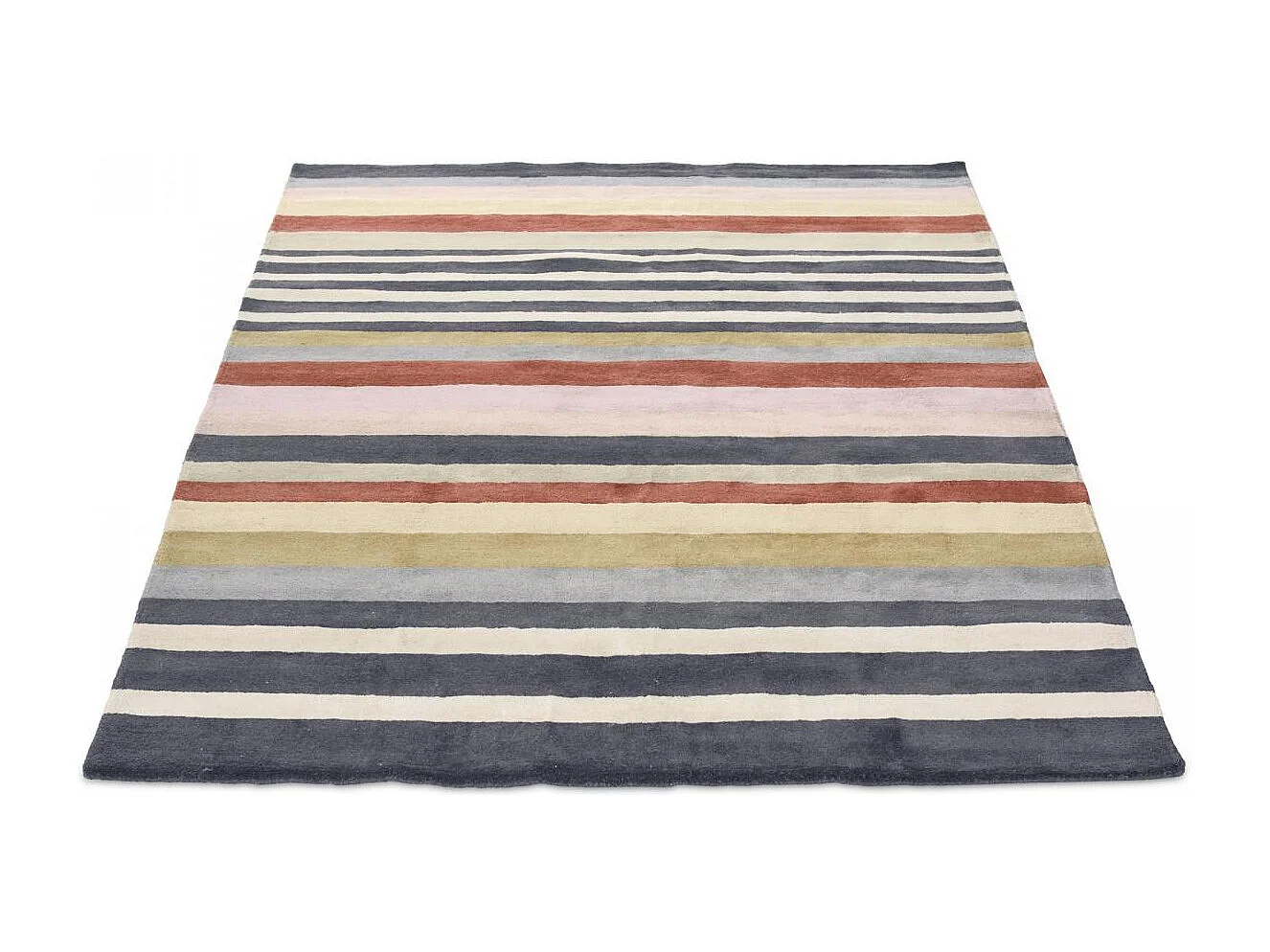 tappeto da soggiorno ampio 250x350 realizzato a mano in lana multicolore fantasia geometrica