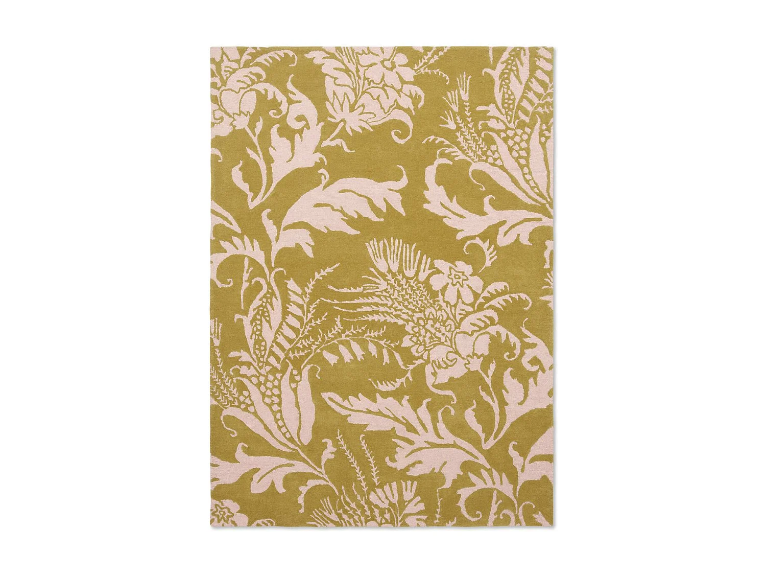 tapis chambre 200x280 fait à la main en laine jaune rectangle motif floral