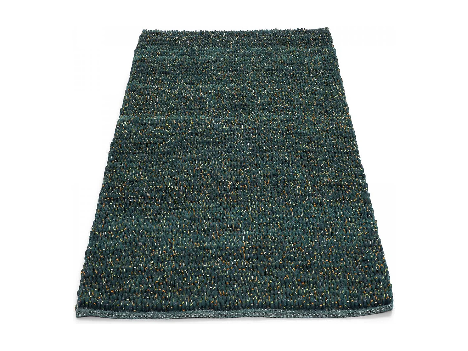 tapis salle à manger 250x350 tissé en laine vert rectangle motif uni COBLE