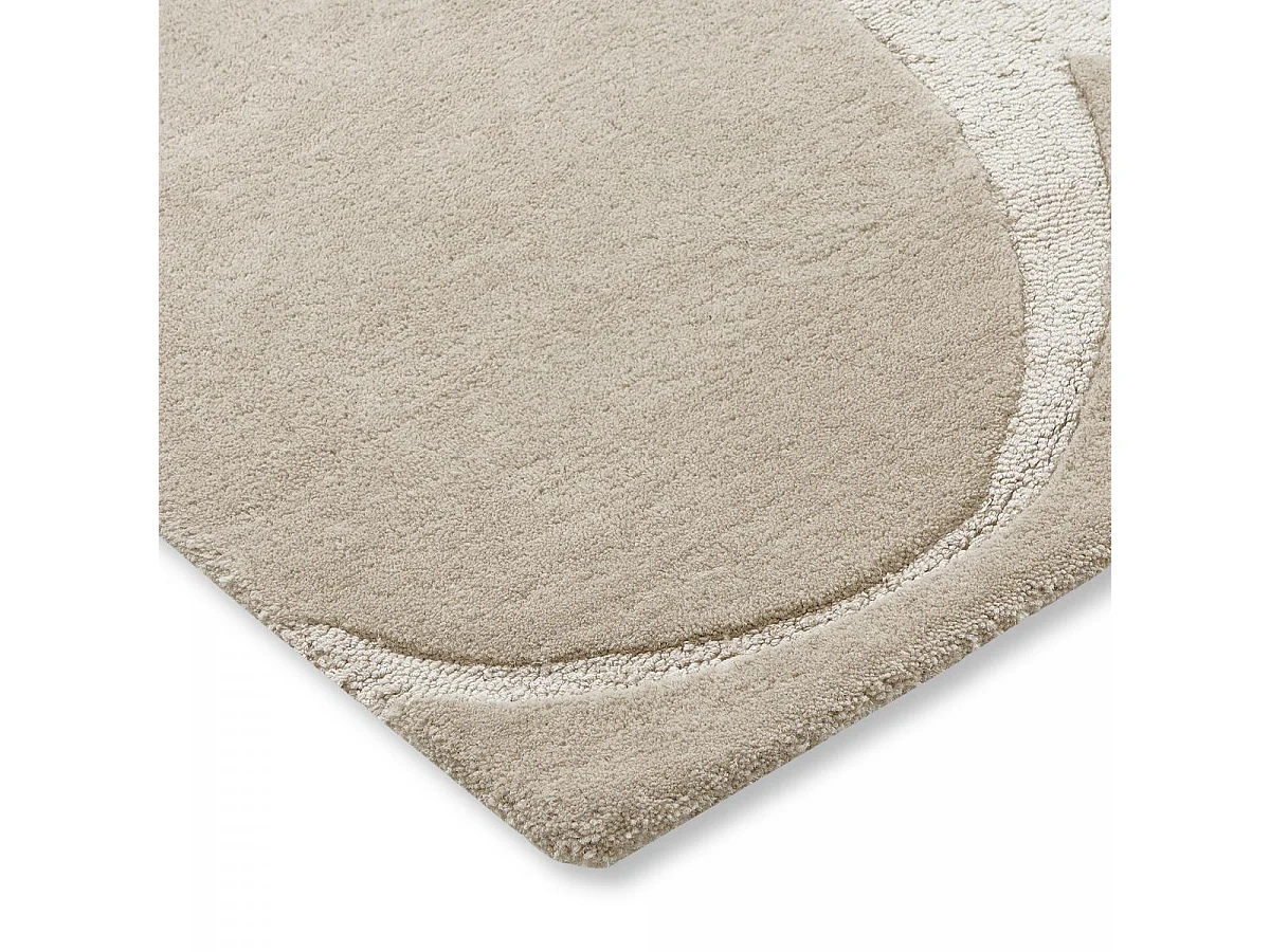 tappeto da ingresso 120x180 realizzato a mano in lana beige rettangolo disegno semplice RIO