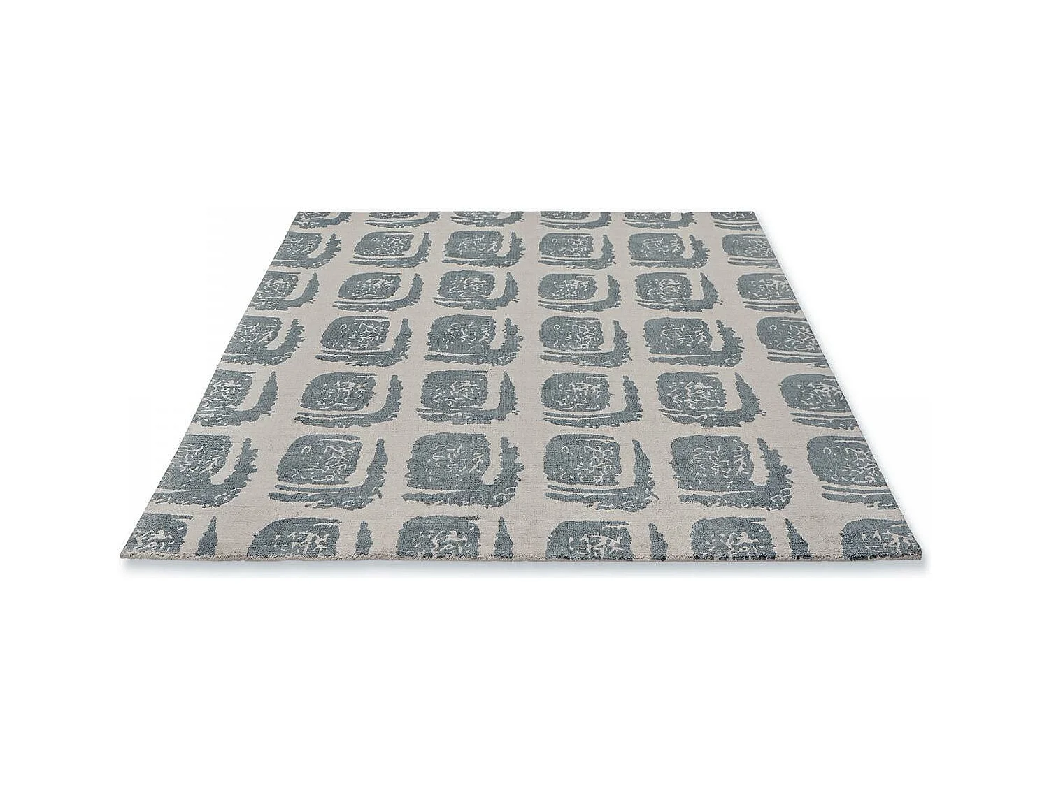 tapis grand salon 250x350 fait à la main en coton gris et crème