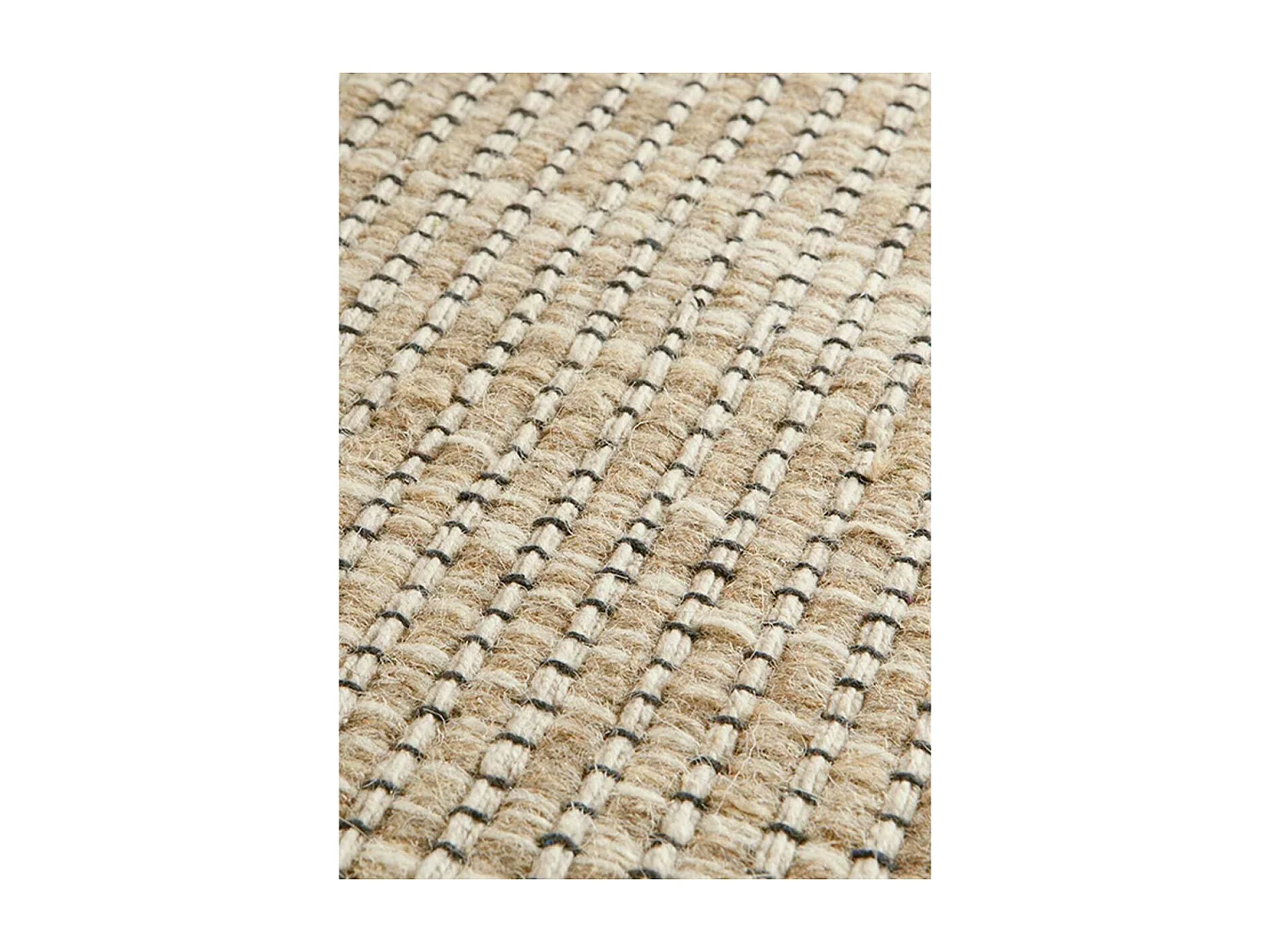 Tappeto Kilim 200x300 rettangolo realizzato a mano in lana beige tinta unita LOOK 408