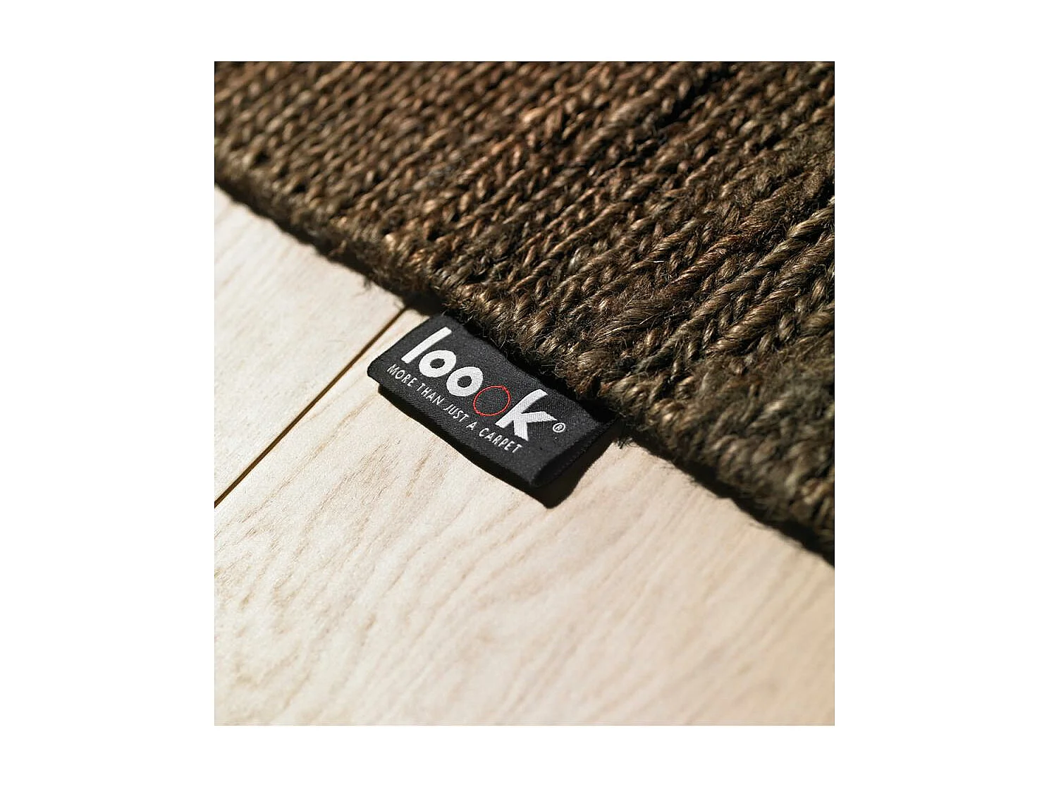 Tapis kilim 200x300 rectangle fait main en chanvre marron motif uni LOOK 601